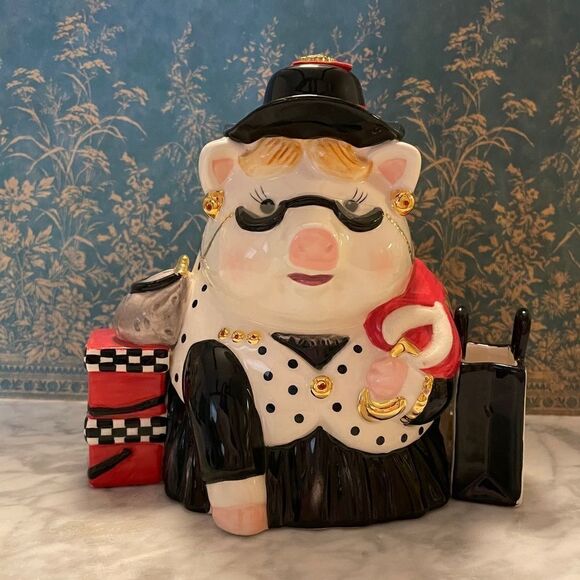 Mud Pie Fashion Fund Ceramic Piggy Bank - Picture 1 of 5